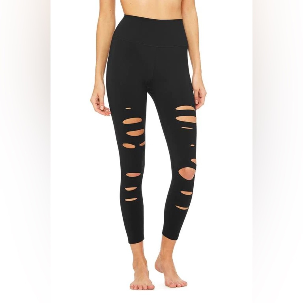 ALO Yoga High Waisted Ripped Warrior Leggings